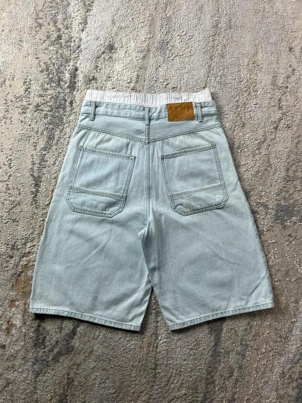 Vintage Double waist Blue Denim Jorts Size M